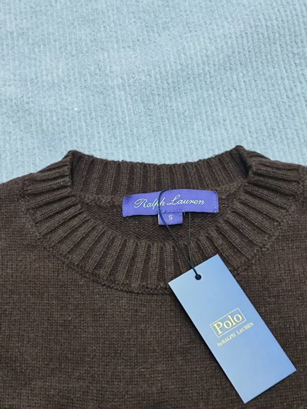 Size:S Ralph Lauren Polo Bear Brown Crewneck Knit Sweater - Picture 2 of 6